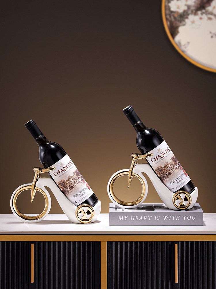 轻奢创意餐桌红酒架子高档现代斜放酒柜餐厅电视柜摆件家居装饰品