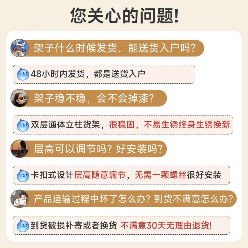 好货德国家用货架置物架落地多层储藏间阳台杂物快递收纳架钢制展