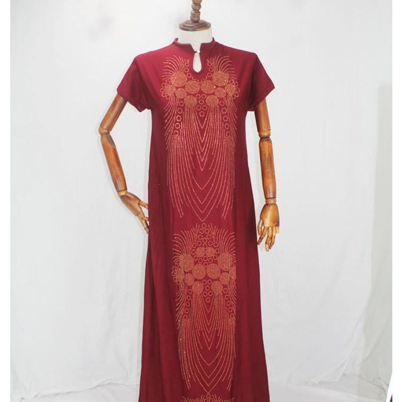 2022 New African Design Bazin Long Stick Diamond Short Slee