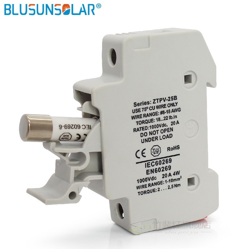 PV Solar Fuse 15A 1000V DC Fusible 10x38 gPV, with Solar PV