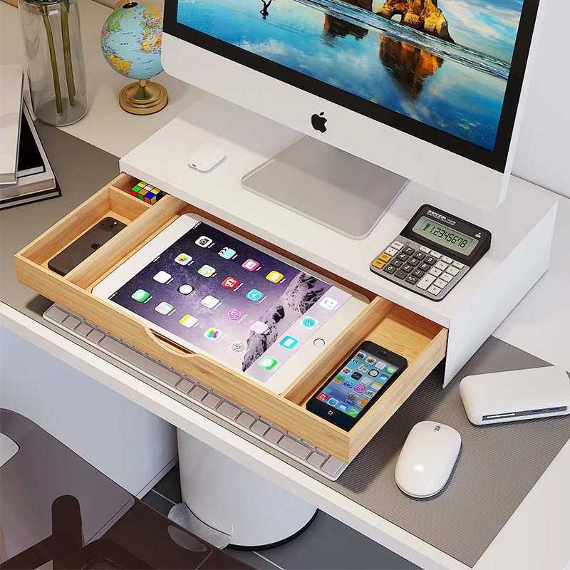 电脑增高架台式显示器屏擡高架支撑架垫高底座办公桌面置物架