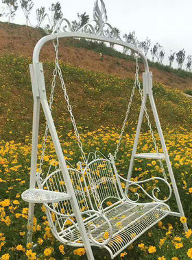 户外秋千摇篮椅摇椅铁艺 庭院阳台吊椅商场店铺装饰 婚礼摄影摆设