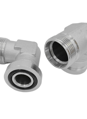 SAE对开法兰夹轻重型24度锥卡套式外丝高压管接头1CFL91DFS9弯头