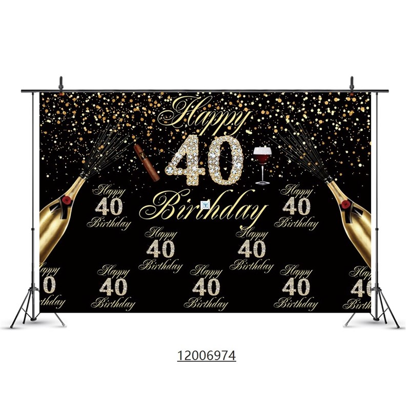 30th 40th 50th 60th Happy Birthday Party Black Gold