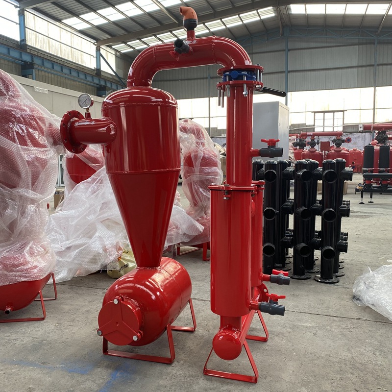 离心网式过滤器农业大棚灌溉节水河滤水器钢制施肥罐网式过滤器