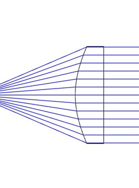 K9平凸透镜 直径D10mm 焦距 F10mm F15 F20 F30 F40 F75 F100mm