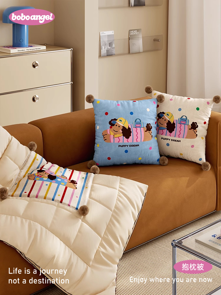 甜心小步枕头被两用汽车折叠枕头办公室小睡枕头毯子二合一