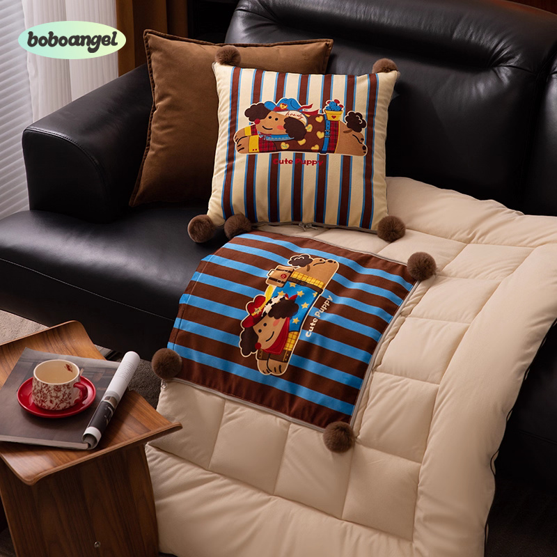 小狗吉米抱枕被子两用