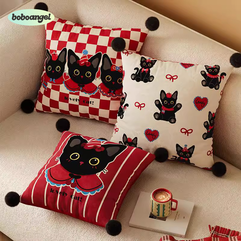 BoBoAngel新年红色客厅抱枕