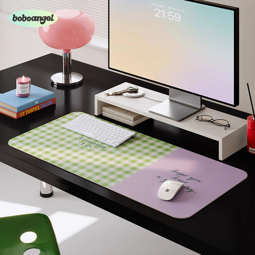 糖豆格子可爱超大鼠标垫