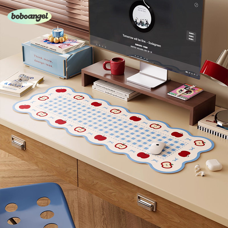 甜果格调卡通可爱超大号鼠标垫女生高颜值轻奢高级感键盘垫桌面垫