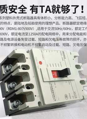人民电器RDM1塑壳断路器三相四线NM1空气开关3P4P总闸50a-630a