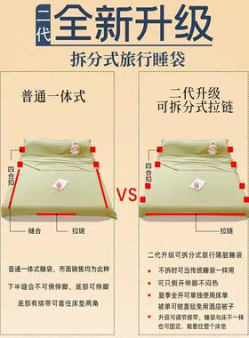 小竺住酒店隔脏旅外游行睡袋一体棉式便BDI携式床单枕被套二代出