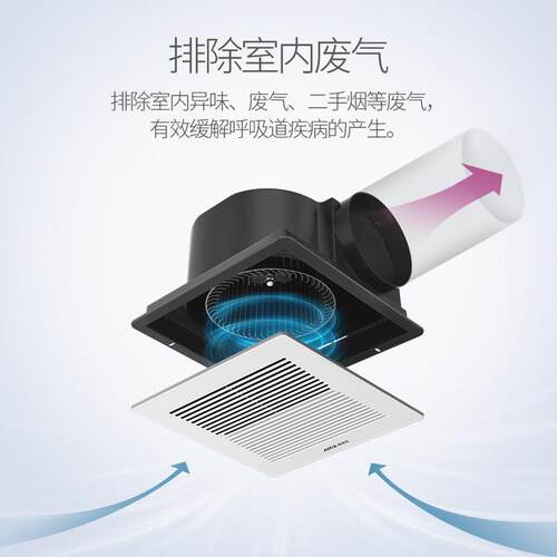 天花换气扇BPT吸顶式天花板管道换气扇爱美信全塑4-12寸