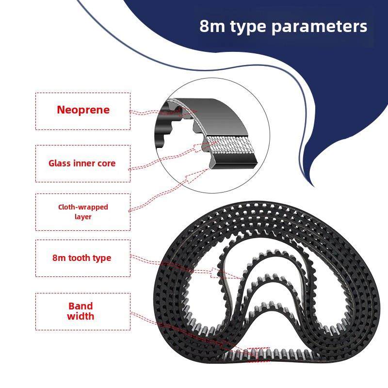 橡胶同步带Htd8M-856/864/872/880/888/896/904/912圆弧齿传动带