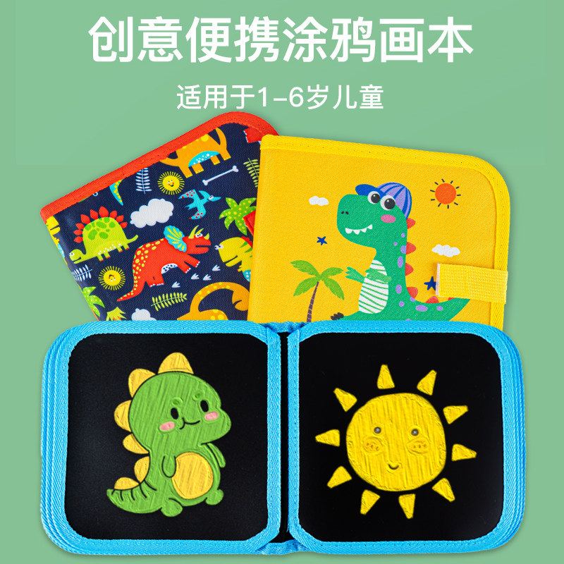 速发画画奇涂色绘本幼儿园儿童智本套装宝宝益神反复填色水彩画玩