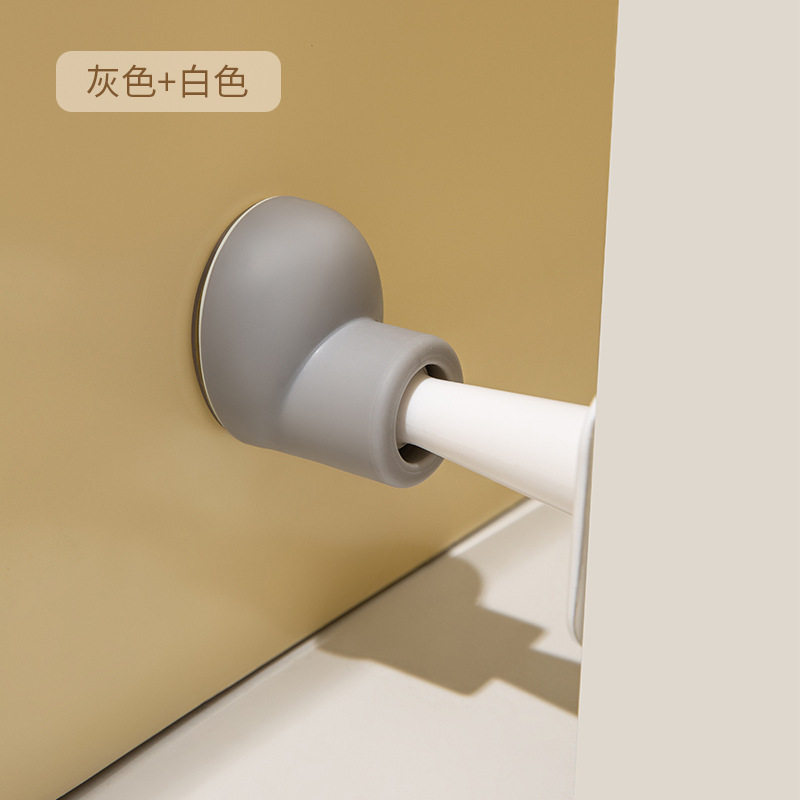速发门吸免打孔式后防撞阻门器卫生间墙静硅胶吸音门碰吸入门硅胶