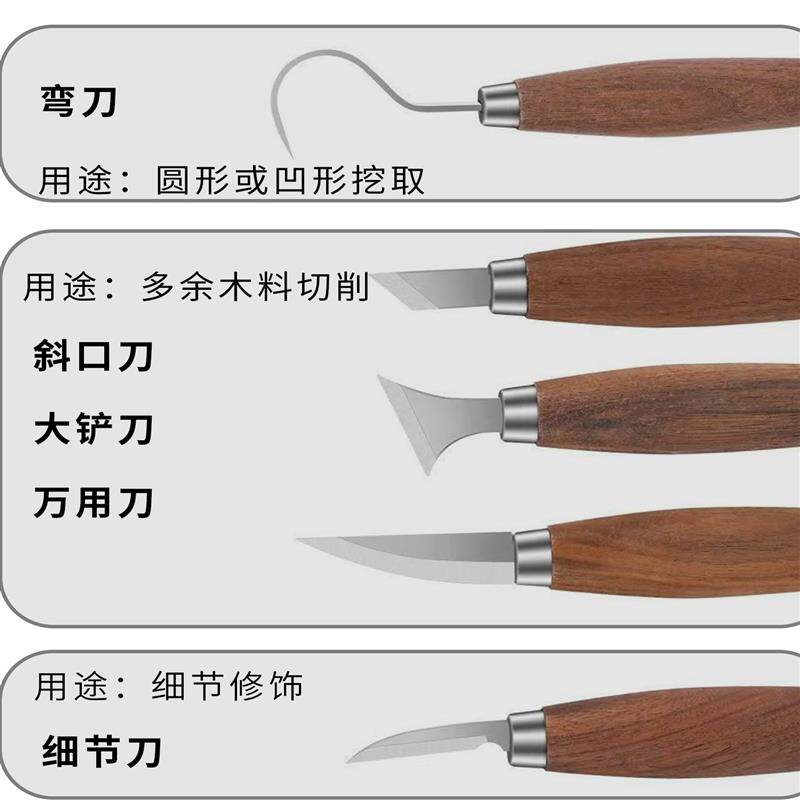 现货专业雕刻刀手工木雕材料包椴木C练手工具大全木刻刀初学者全