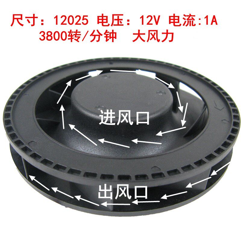 速发高端车载空气2化器1扇离心风机12025圆形双滚珠风净CM 可调速