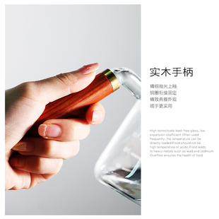 2019新品 家用咖啡细口 创意玻l璃手冲壶耐热 透明带刻度迷你便携