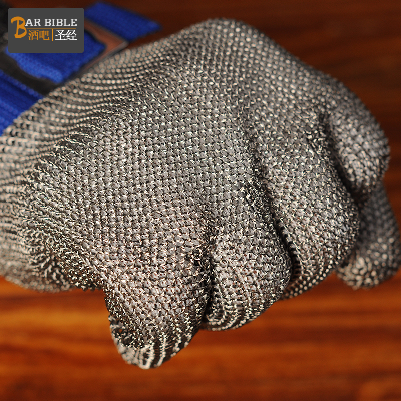 酒吧调酒 调酒切冰手套u防割手套钢丝手套防冻手套凿冰手套