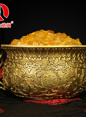 聚宝盆摆件纯铜家用铜盆客厅玄关卧室家居装饰品店铺公司开业乔迁