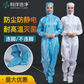 连脚洁净服无尘服四连体防静电工作服耐高温灭菌防尘服车间无菌服