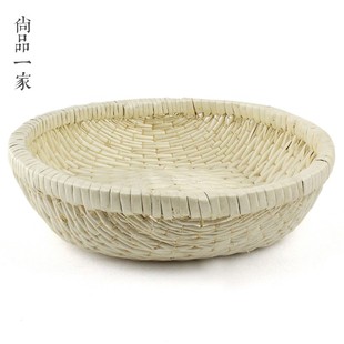 纯手工柳编篮竹箩馒头收纳筐子编织结婚用L品零食果盘馍筐家用藤