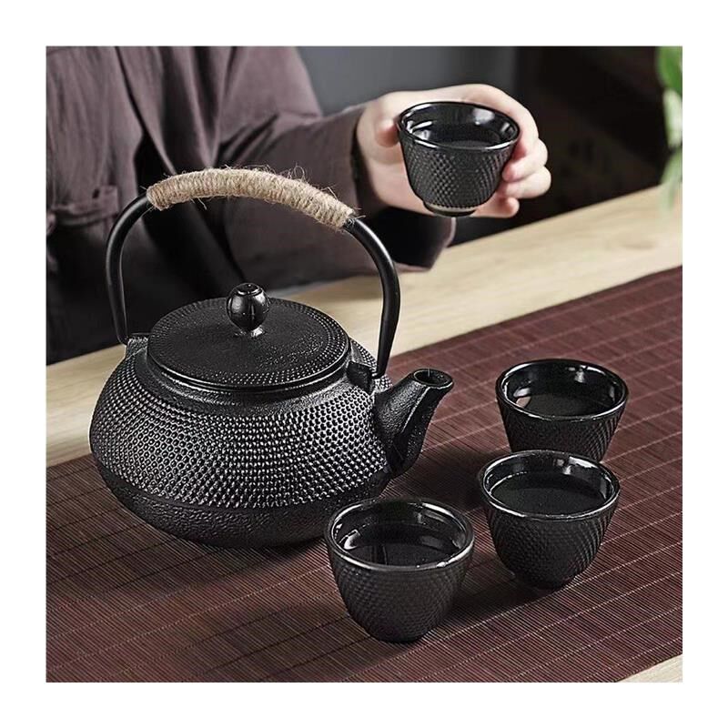 围炉煮茶壶日式烧水泡茶家用铸铁壶电陶炉专用R过滤炭火茶炉壶全