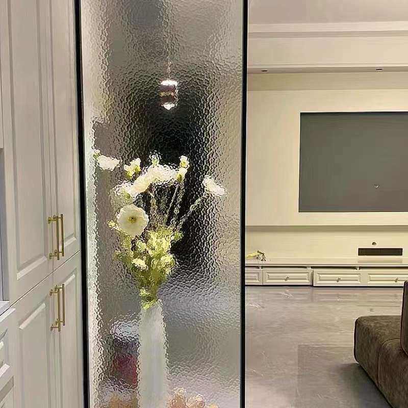 超白水波纹屏风钢化艺术玻璃隔断屏风客厅入户卫生间半墙玄关卧室