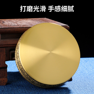 纯铜曼扎盘小号纯铜佛八r吉祥修供曼扎盘曼达盘曼茶罗宝石托盘小