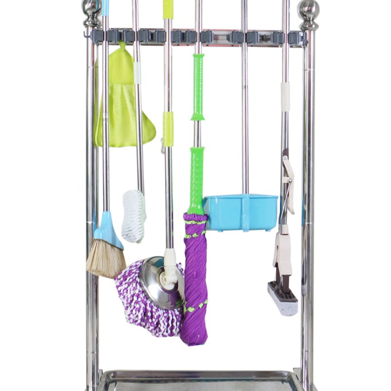 不锈钢可移动拖把架子落地式扫把墩布架阳台置物拖布收Y纳沥水挂