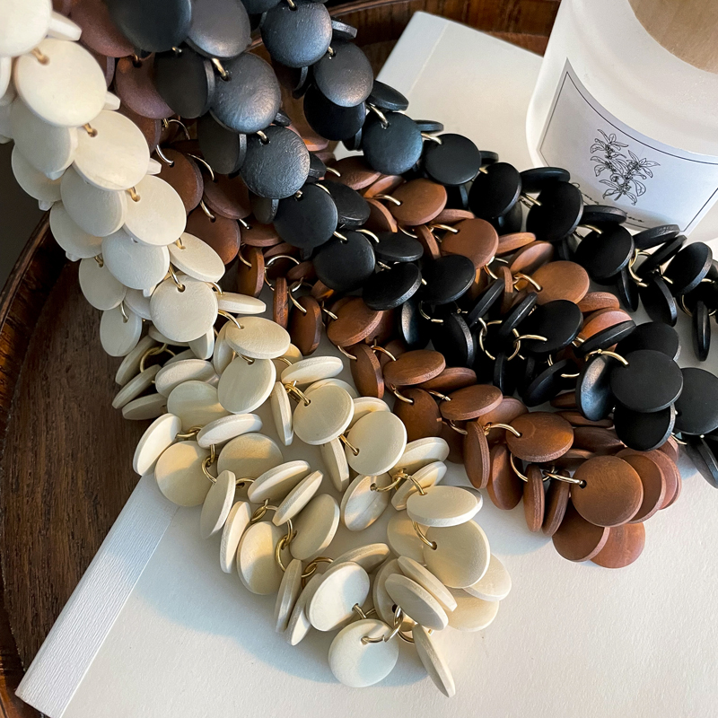 侘寂风窗帘绑带木制金属工艺样板房一对装P软装小技巧加分配饰