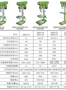 西菱轻型工业台钻小型家用多功能钻床zq4113zq4116M zq4119 zq412