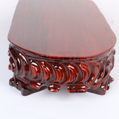 b039玉奇石底座实木可s挖槽花盆景摆件底座长方椭圆形石头木座托