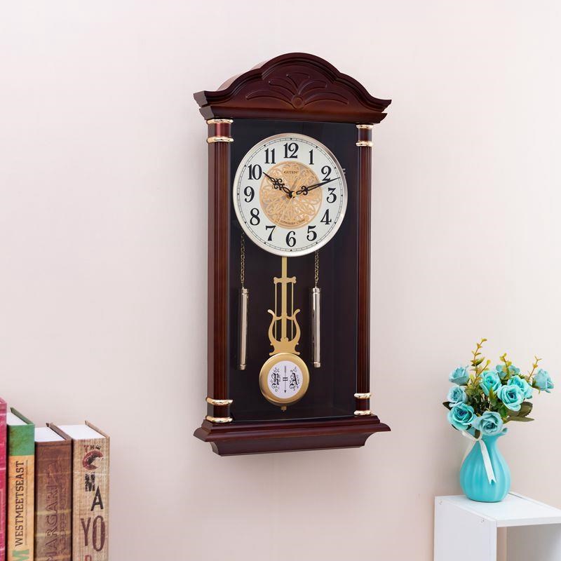 金钟宝老式报时挂钟中式复古摇摆钟表客厅家用静音V欧式创意石英
