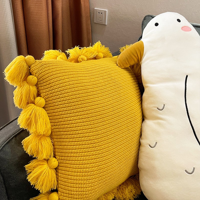 蔓越家 ins风少女针织流苏x抱枕卧室床上靠背不含芯客厅沙发靠垫