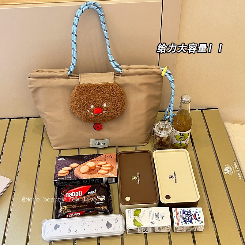 饭盒手提袋子大容量斜挎上班族带饭便当包加厚铝T箔长效保温袋饭