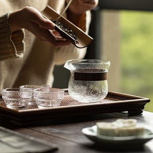 便携式 泡茶U壶户外功夫茶 玻璃旅行茶具快客杯个人专用随身包套装