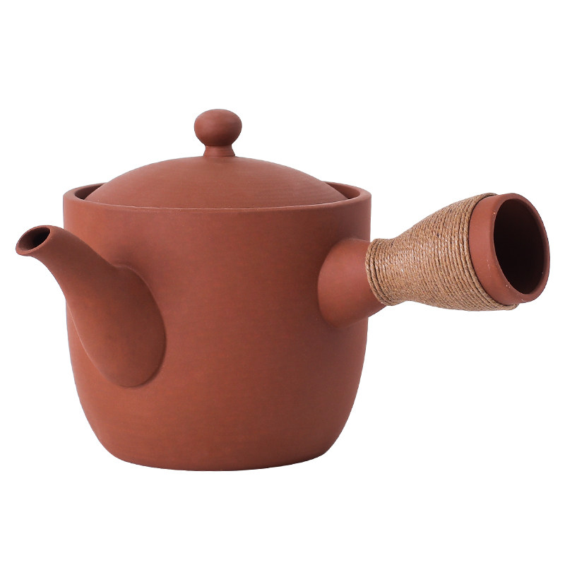 朱泥粗陶煮茶器陶壶纯手工日式家用养生侧把烧水T壶炭炉砂铫电陶