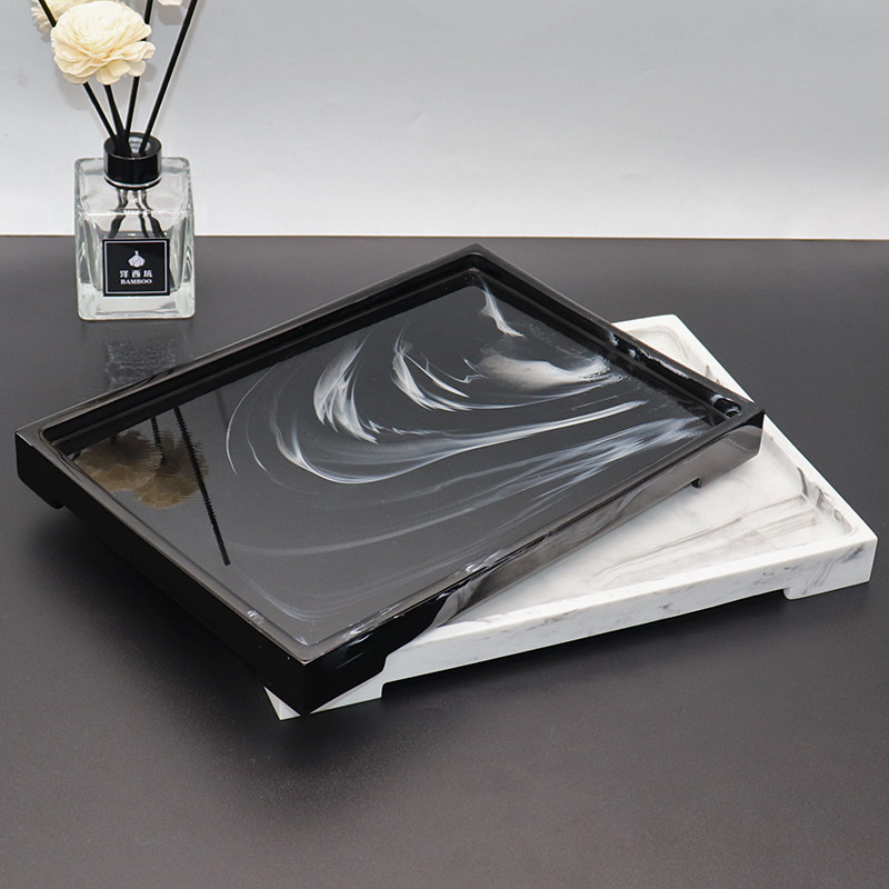 欧式树脂卫浴洗漱托盘套件样板房摆件洗手液瓶卫生间托Y盘浴室用