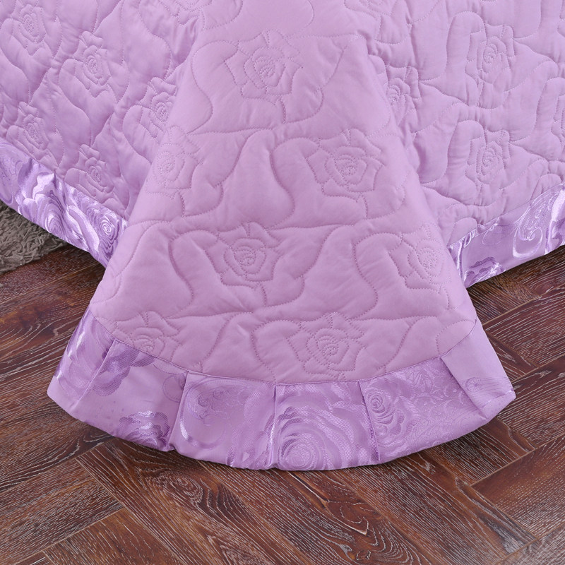 纯棉床盖欧式特价绗缝夹棉u单件全棉加厚床罩双人床笠床盖三四件