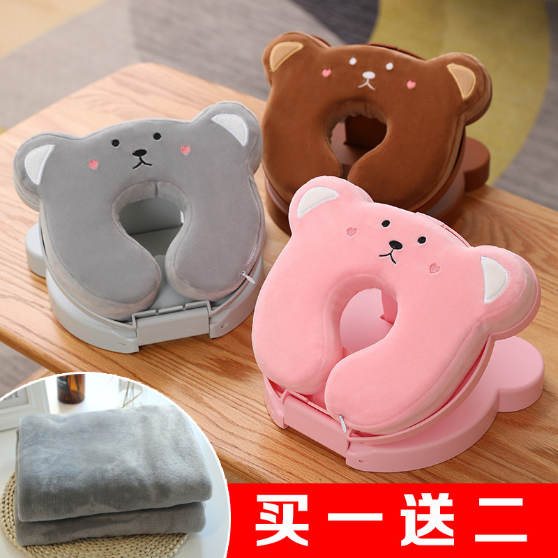 小学生折叠午睡枕趴睡枕儿童教室午休神器夏季冰丝U趴桌子睡觉抱