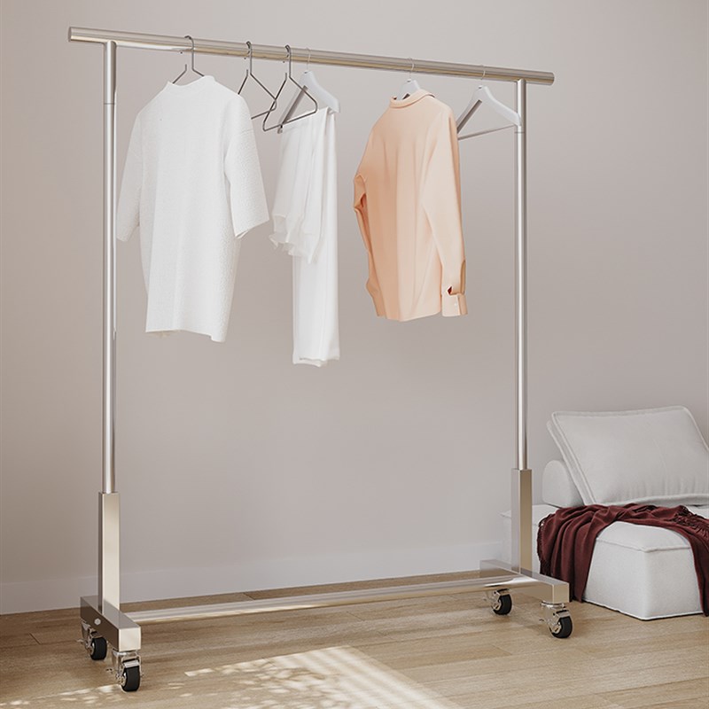 不锈钢晾衣架落地加厚加粗室内家用阳台晒被子神器衣挂Y移动挂衣