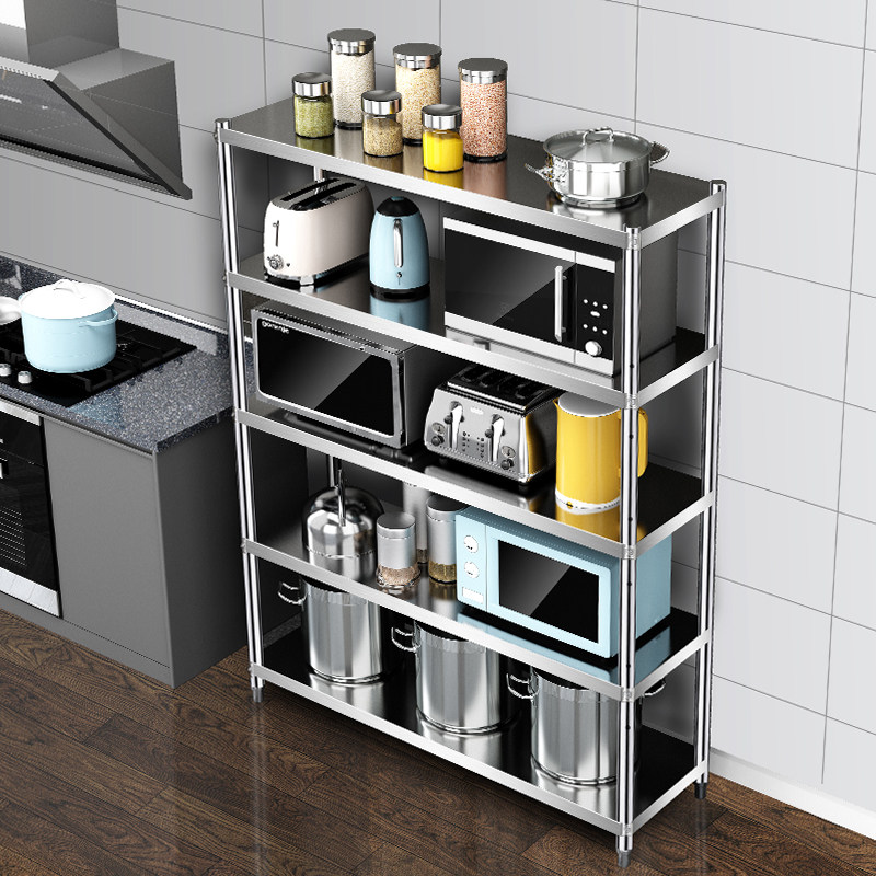 货架置物架d多层不锈钢架子落地收纳储物柜子商用不锈钢架家用橱
