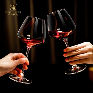 工艺水晶勃艮第红酒杯轻r奢 家庭聚餐葡萄酒高脚杯杯架套装欧式风