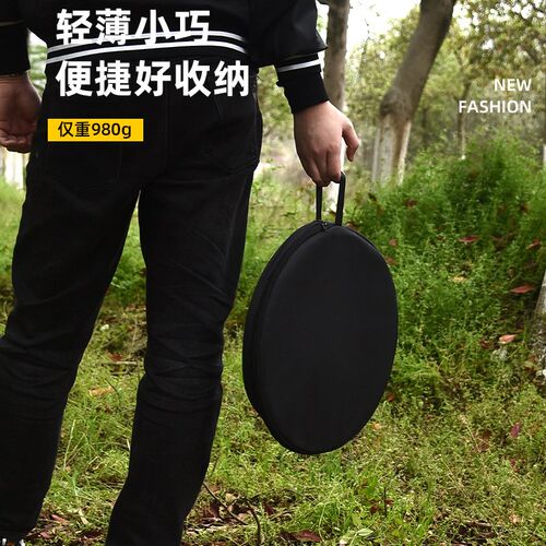 户外铝合金折叠桌子轻量化小圆桌升降F简易便携茶台露营装备加灯