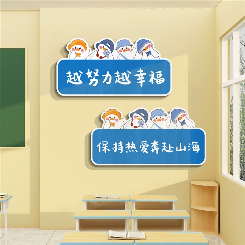 教室布置黑板报装饰神器班级v文化墙贴面小学初中高三励.志标语自