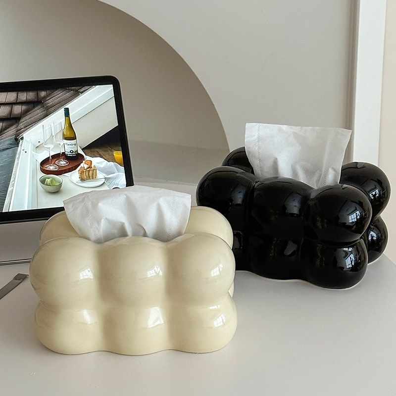 ins简约风陶瓷纸巾盒件客厅餐桌高档抽纸盒创意S家用茶几桌面装饰,家居饰品,装饰纸巾盒,淘宝优惠券,粉丝福利购,淘宝优惠卷