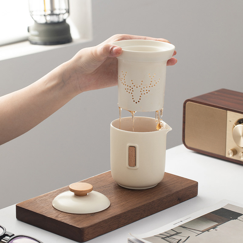 奶油黄便携式旅行茶具小套装简易户外游随身泡茶壶茶杯Z露营快客,餐饮具,旅行茶具,淘宝优惠券,粉丝福利购,淘宝优惠卷